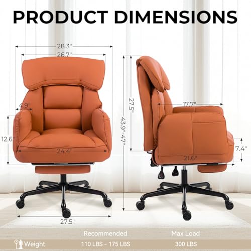 Dowinx Cross Legged Office Chair with Pivoting Armrests,Criss Cross Chair with Pocket Spring Seat & Back,Reclining Computer Gaming Chair with Footrest and Metal Base (Orange) - color: Orange