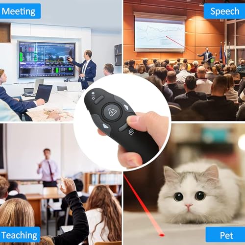 Wireless Presentation Remote Control, PPT Flip Pen,Projection Pen,Business Office Presentation Pen, USB Receiver, Compatible with PowerPoint Excel Word, for Business Meetings Lectures