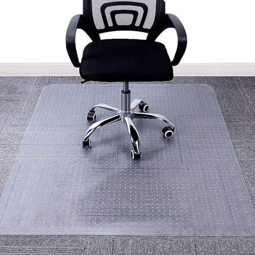 AiBOB Chair Mat for Low Pile Carpet Floors, Flat Without Curling, 36 X 48 in, Office Carpeted Floor Mats for Computer Chairs Desk - color: Clear, size: 36'' X 48'' rectangle