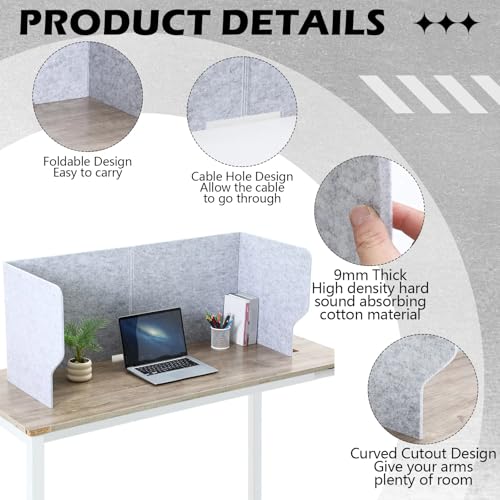 Dunzoom Large Desk Dividers for Students Acoustic Portable Fold Classroom Table Privacy Felt Boards for Workstation Office Home Furniture Partition Dividers (Classic,47.3 x 15.7 x 19.7 Inch) - size: 47.3 x 15.7 x 19.7 Inch, style: Classic