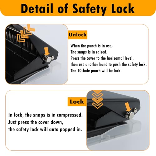 10-Hole Punch Binding Machine for Planners Mini Spiral Binding Punch Book Coil Binding Tool for A4, A5, B5 Paper, Includes 8 Spiral Coils, 2 Semi-Auto Binders and 4 Sheets Hole Reinforcements