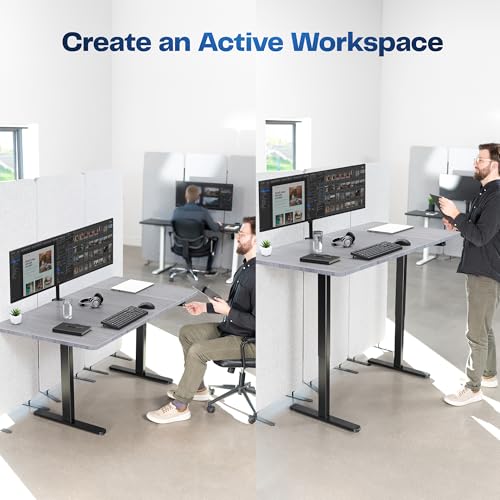 VIVO Dark Gray 60 x 30 in Standing Desk, DESK-KIT-0B6G - color: Dark Gray Top / Black Frame, size: 60 x 30 inch