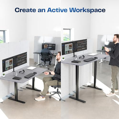 VIVO Dark Gray 60 x 30 in Standing Desk, DESK-KIT-0B6G - color: Dark Gray Top / Black Frame, size: 60 x 30 inch