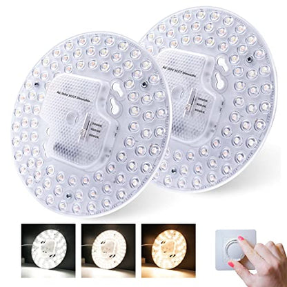 2Pack 36W LED Light Engine Retrofit Kit,6.69inch 3200LM 3CCT 3000K/4000K/5000K Dimmable Ceiling Fan Light Kits,AC 120-130V Ceiling Fan Light Replacement for Ceiling Flush Light