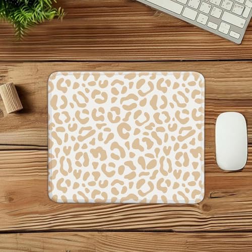 Mouse Pad for Desk with Stitched Edge, Premium Cute Washable Mouse Pads. Computer Mousepad with Non-Slip Rubber Base, Mousepads for Laptop, 9.25x7.75x0.12 inch (Leopard Grace) - color: Leopard Grace