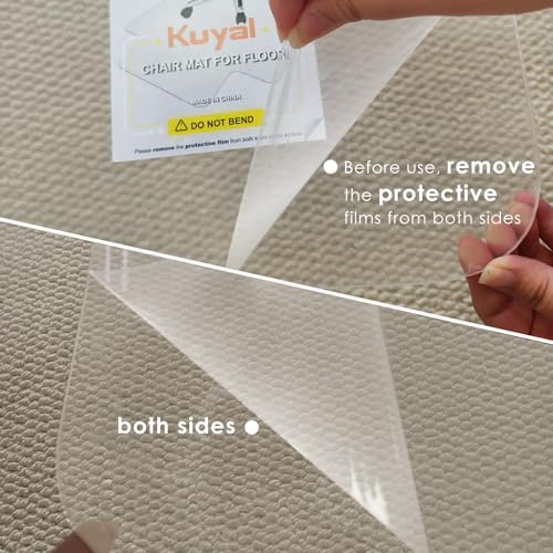 Kuyal 1/5" Thick Office Chair Mat, Heavy Duty Hard Computer Chair Mat, | 32" x48", Under Desk Protector Carpeted Floors Mats, Easy Chair Movement, Can be Used on Carpet or Hard Floor, Ship Flat - size: 32" x 48" x 1/5" Rectangle