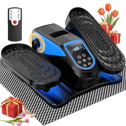 Under Desk Elliptical Mini Electric Leg Exerciser While Sitting for Seniors - color: Blue