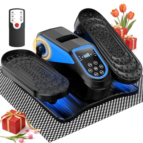 Under Desk Elliptical Mini Electric Leg Exerciser While Sitting for Seniors - color: Blue
