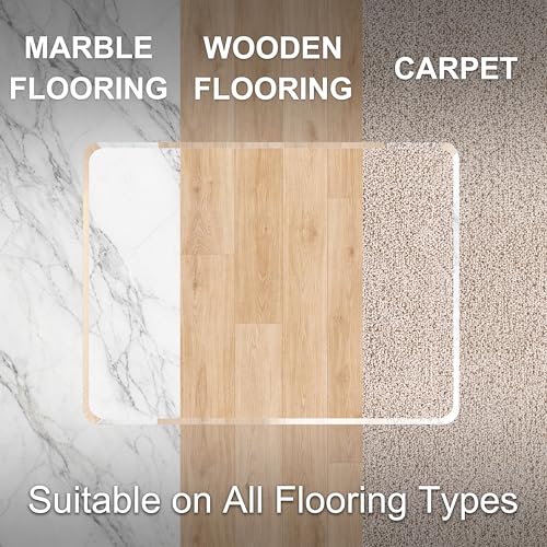 MESAILUP Beveled Edge Office Chair Mat for Carpet or Hardwood Floor-36”x48” - size: Beveled Edge-36"x48"