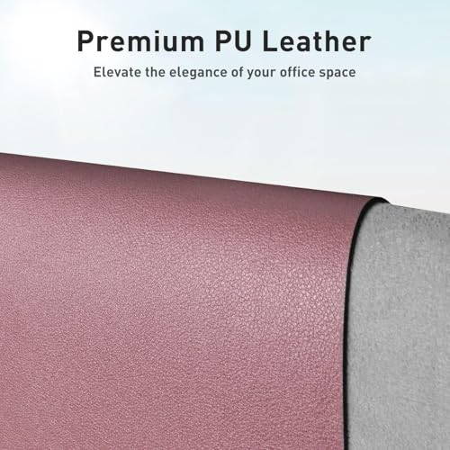 Bloss Dark Red Leather Desk Mat - 31.5" x 15.7" - color: Dark Red, size: 31.5" x 15.7"