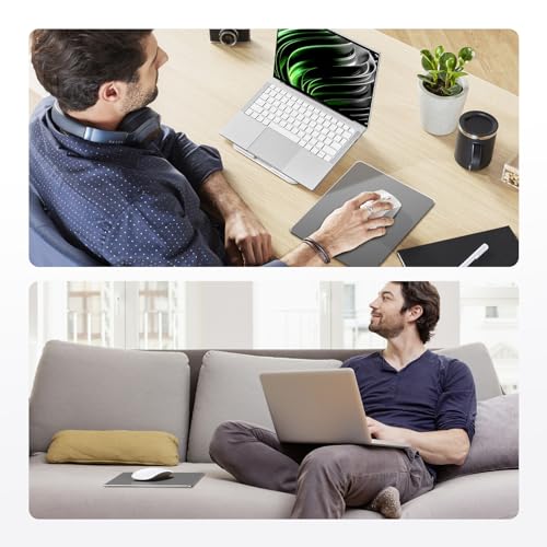 HONKID Metal Aluminum Mouse Pad for Magic Mouse & Pro/Air 9.05" x7.08 Gray - color: Gray, size: 9.1L x 7.1W inches