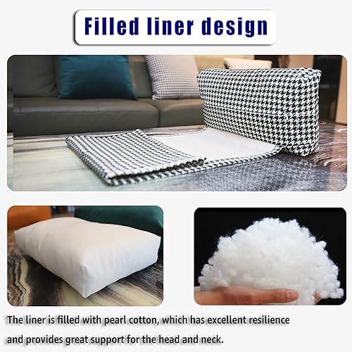 Velvet Recliner Headrest Pillow, Non-Slip Neck Support, Houndstooth - color: Houndstooth