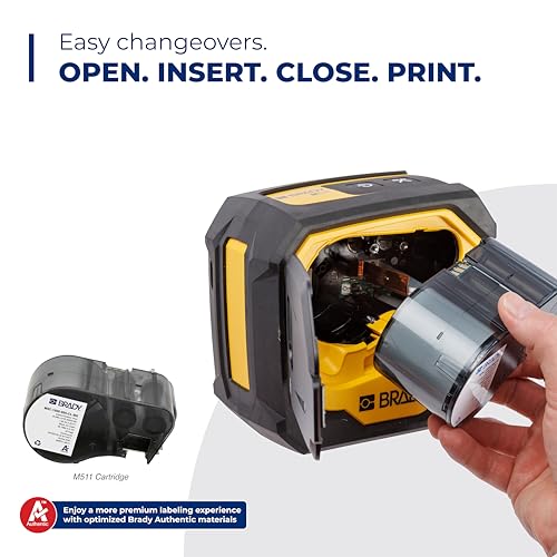 Brady M511 Portable Wireless Industrial Label Printer, Bluetooth Compatible, Li-ion Battery, Military-Grade Shock Resistance, Works with Android and iPhones - style: Printer