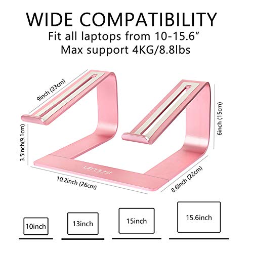 Urmust Laptop Stand for Desk, Pink, Up to 15.6" Laptop - color: D-Rose Gold