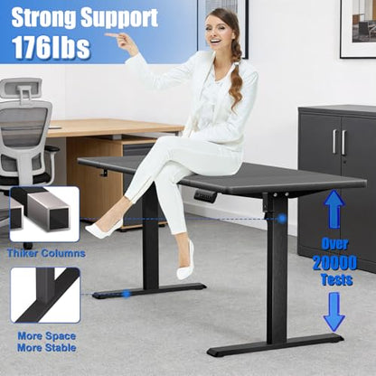 Standing Desk with Splice Board Adjustable Height- 63 inch Mobile Stand up Desk with Wheels, Portable Sit Stand Desks Electric with Lockable Casters - color: Black, size: 63