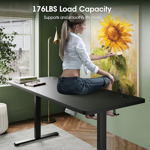 Monomi Electric Standing Desk 63"x28"Height Adjustable Sit Stand Desk | Ergonomic Home Office Computer Gaming Desk with Memory Preset Controller and Anti-Collision,Black - color: Black, size: 63x28