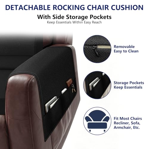 Chair Cushions for Elderly,20x16.5x4.5 Inch Rocking Chair Cushions Indoor,Memory Foam Recliner Cushions for Long Sitting, Sofas & Couches，Outdoor,Office Chair，wheelchair，Meditation and Floor Seating