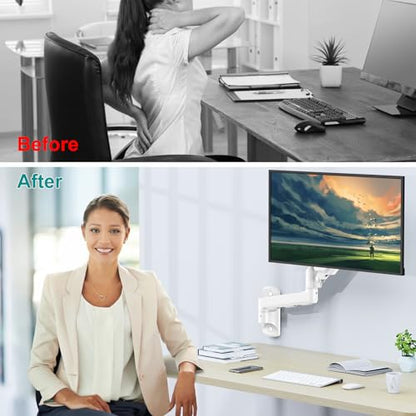 Monitor Wall Mount Fits up to 32" Computer Screens Max 19.8lbs - style: Wall Mount White