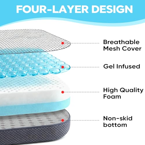 Thick Chair Cushions, Office Booster Seat Cushion to Tailbone Pain Relief - color: Black, size: 18"x16"x6"