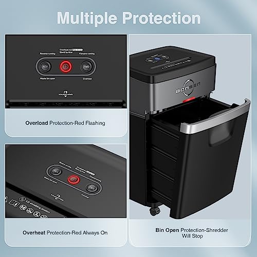 BONSEN 20-Sheet Cross-Cut P-4 High Security Heavy Duty Paper Shredder