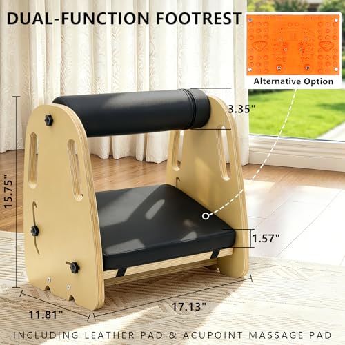 Under Desk Footrest,Massage & Leather Pads,3 Height Levels-Orange - color: Orange