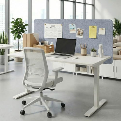 Felt Desk Divider, Clamp-On Privacy Panel, 24 x 48 Inch, Light Gray - color: Light Gray, size: 24×48 in