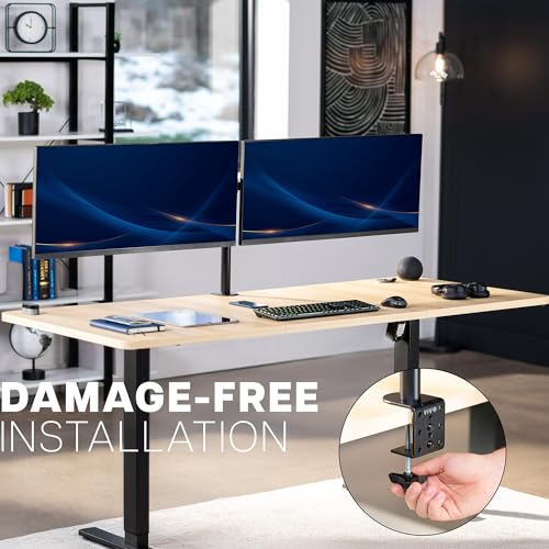 VIVO Premium Dual Ultra Wide LCD LED 27 to 38 inch Monitor Desk Mount, Heavy Duty, Adjustable Telescoping Arms, Flush Wall Setup, Fits 2 Screens, Black, STAND-TS38C - color: Black, size: 27" to 38"