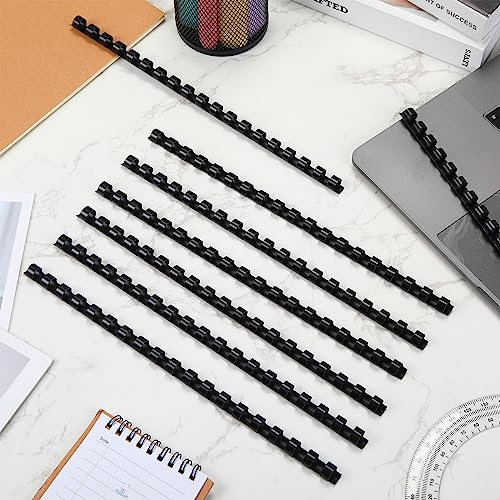 Maitys 300 Pcs Plastic Binding Combs Bulk 19 Ring Comb Spines Letter Size Spiral Binding for Notebook Calendar Picture(3/8 Inch,Black) - color: Black, size: 3/8 Inch