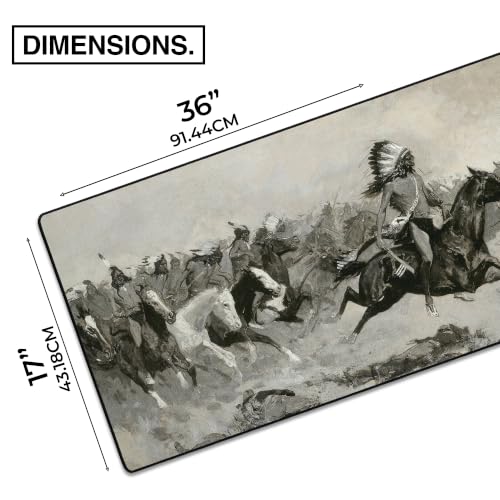 Charge Gaming Desk Pad, 36" x 17" Duraglyde Non-Slip Fabric Desk Mat | Western, Durable Surface, Washable Fabric, Smooth Glide, Stable Grip, Large Keyboard and Mouse Pad for Everyday Use - color: Charge