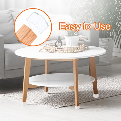 uxcell 12 Pcs Silicone Chair Leg Floor Protectors 2 x 2 Inch Non-Slip Chair Leg Caps Covers, Square Furniture Leg Protectors for Hardwood Floors Reduce Noise and Scratches, Clear - size: 2 x 2 Inch