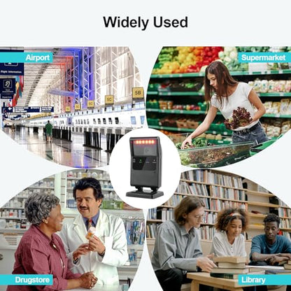 OBZ Wireless Barcode Scanner,Bluetooth Hands-Free Desktop 2D QR Code Reader | USB Wired/2.4G Wireless/Bluetooth Connection,Omnidirectional,2600mAh Battery,Compatible with Windows,Mac,and Linux - style: Bluetooth Hands-Free Scanner