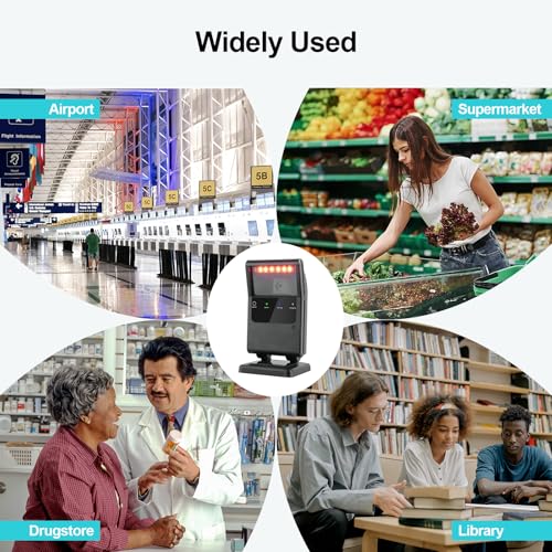 OBZ Bluetooth Wireless Barcode Scanner,Desktop Hands-Free Bar Code Scanner | Wireless/Bluetooth/USB Wired Connection,2600mAh Battery,1D 2D QR Scanning,Compatible with Windows,Mac,and Linu - style: Rectangle