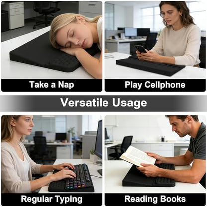 Ergonomic Keyboard Stand with Soft Memory Foam Wrist Rest for Office - color: Black