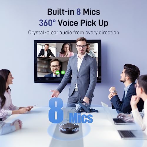 EMEET Luna Plus Conference Speaker and Microphone w/ 8 Mics, 360° Voice Pickup - size: Luna Plus for 10