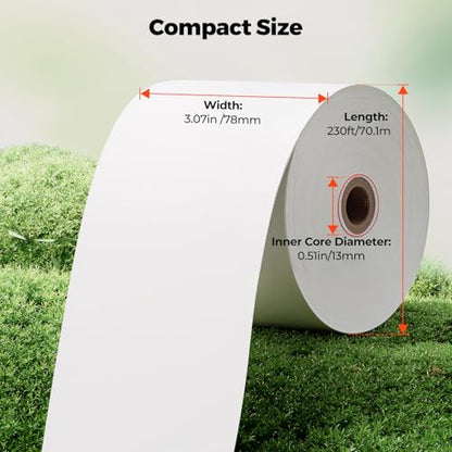 MUNBYN Thermal Paper 3 1/8 x 230ft, 30 Rolls Receipt Paper Work for Star Micronics TSP100 TSP143 Epson 80mm Receipt Printer Square POS Register Credit Card Terminals, Pos Register Paper BPA Free - size: 3 1/8" x 230', style: 30 Rolls