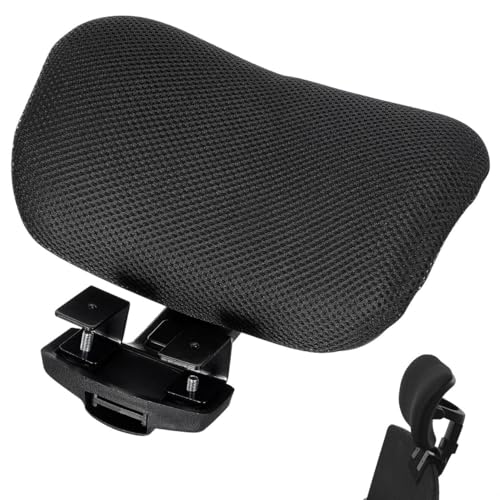 Tofficu Adjustable Computer Chair Head Cushion Office Chair Headrest Attachment Breathable Mesh Neck Protection Headrest Detachable Retrofit for Office Desk Chairs 11.02X8.66X3.93 in - size: Black-Clip inner diameter 2.6 cm