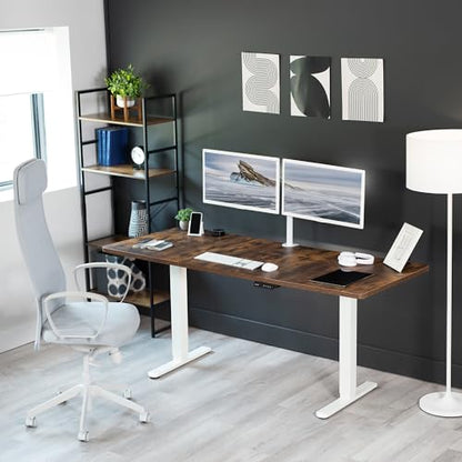 VIVO Electric Dual Motor Standing Desk Frame for 41 to 82 inch Table Tops, Frame Only, Ergonomic Standing Height Adjustable Base with Push Button Memory Controller, White, DESK-V122EW - color: White