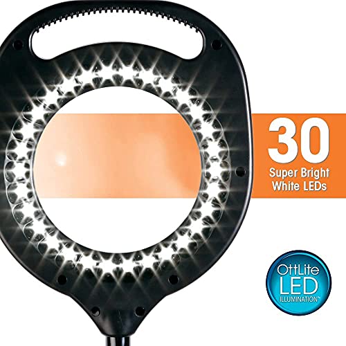 Ottlite 2 in 1 LED Magnifier and Table Light - color: Black