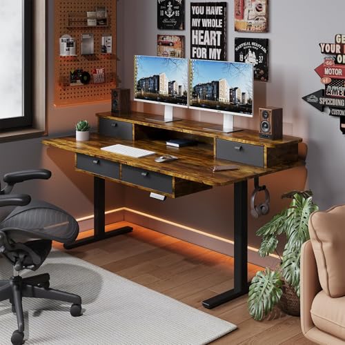 Dual Motor Standing Desk Frame for 40-63 in Tops, 264 lb, Black | Frame Only, Fits 40-63 x 24-28 in Tops, 28.3-46.5 in Height, 2+3 Controls, ≤45 dB, 264 lb Capacity - color: Black