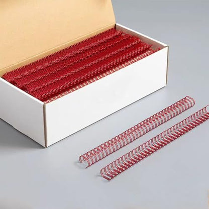 9/16 Inch Wire Binding Spines, 3:1 Pitch Double Loop Binding Wires | 100 Pack Spiral Spine Bindings for Book Binder Machine,Students and Coworkers (120 Sheet Capacity, 100P, Red) - size: 100P, 3:1 Pitch, Red, style: 9/16 Inch (120 Sheet Capacity)