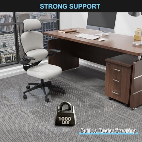 Office Chair Mat for Carpet, 2 Pack, 40" x 48" Heavy Duty PET Desk Chair Mat with Studs, Easy Glide Clear Carpet Protector for Rolling Chairs Home Office, Shipped Flat No Curling - size: 40"x 48" 2pack (for Carpet)