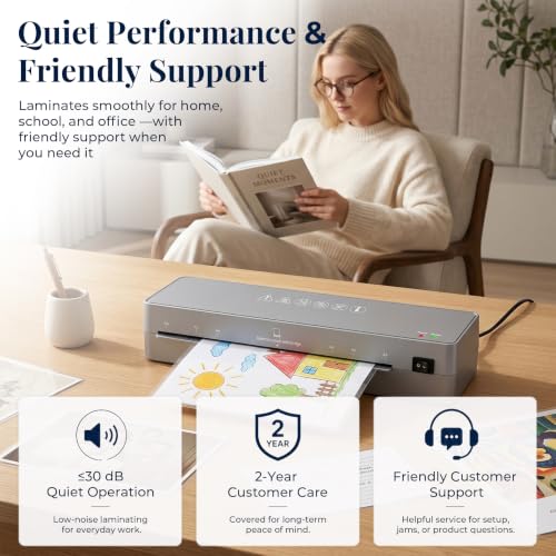 MAXDONE Laminator Machine 9-Inch - 5-in-1 Thermal Laminator Kit | with 50 Laminating Sheets, Fast Warm-Up, Paper Trimmer & Corner Rounder for Photos, Documents, Home, School & Office
