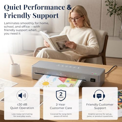 MAXDONE Laminator Machine 9-Inch - 5-in-1 Thermal Laminator Kit | with 50 Laminating Sheets, Fast Warm-Up, Paper Trimmer & Corner Rounder for Photos, Documents, Home, School & Office