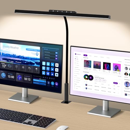 Desk Lamp with Clamp,Eye-Caring Adjustable Brightnes Desk Light for Office | 3 Lighting Modes Table Lamp,Touch Control Gooseneck Brightness Desk Lamp for Study, Computer Work, Reading - color: Black