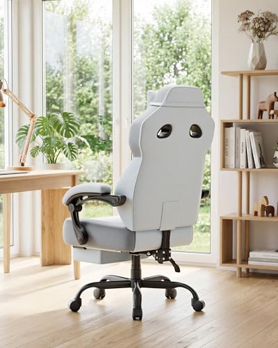 GTPLAYER Big & Tall Gaming Chair, Wide Seat with Footrest, Light Blue - color: 07 Light Blue