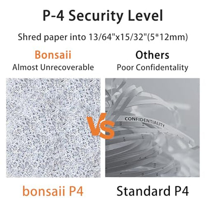 Bonsaii 12-Sheet P-4 Micro-Cut Shredder, 55-Min Continuous Use, Shreds Paper, Credit Cards & CDs, 4-Gal Transparent Bin, Mobile Casters – Black - color: Black, size: 12-Sheet | 55 min