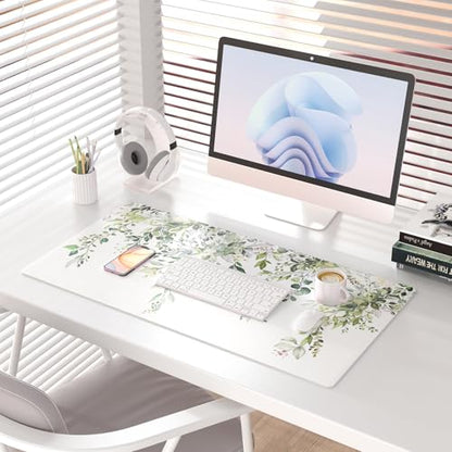 Colorful Star Green Leaves Waterproof Office Desk Mat, 31.5" x 15.7" - color: Eucalyptus Leaves, size: 31.5" x 15.7"
