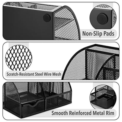 Mr. Pen- Mesh Desk Organizer, Black, Pen Holders Organizers
