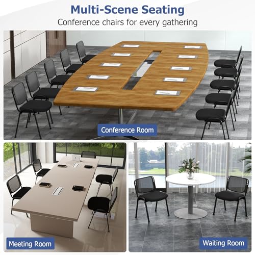 GIANTEX 5-Pack Stackable Waiting Room Chairs, Guest Reception Chair, Black