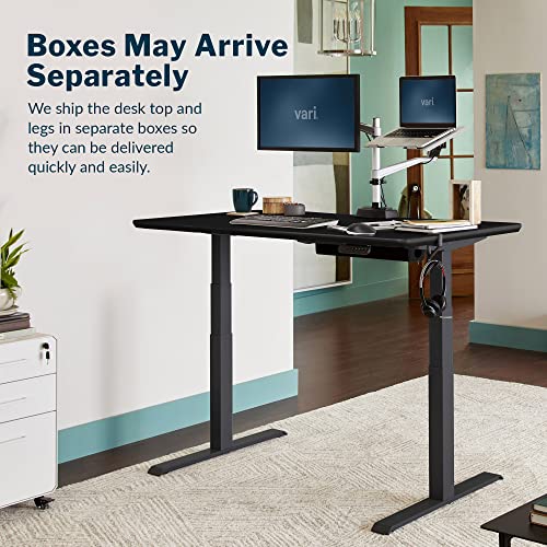 Vari Classic Electric Standing Desk – 60x30 – Black/Slate - color: Black Top / Slate Legs, size: 60 in x 30 in